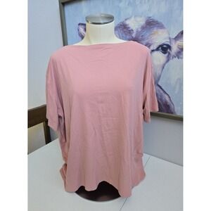 Lululemon Women's Light Pink Soft Oversized Yoga Athleisure Short Sleeve T-Shirt